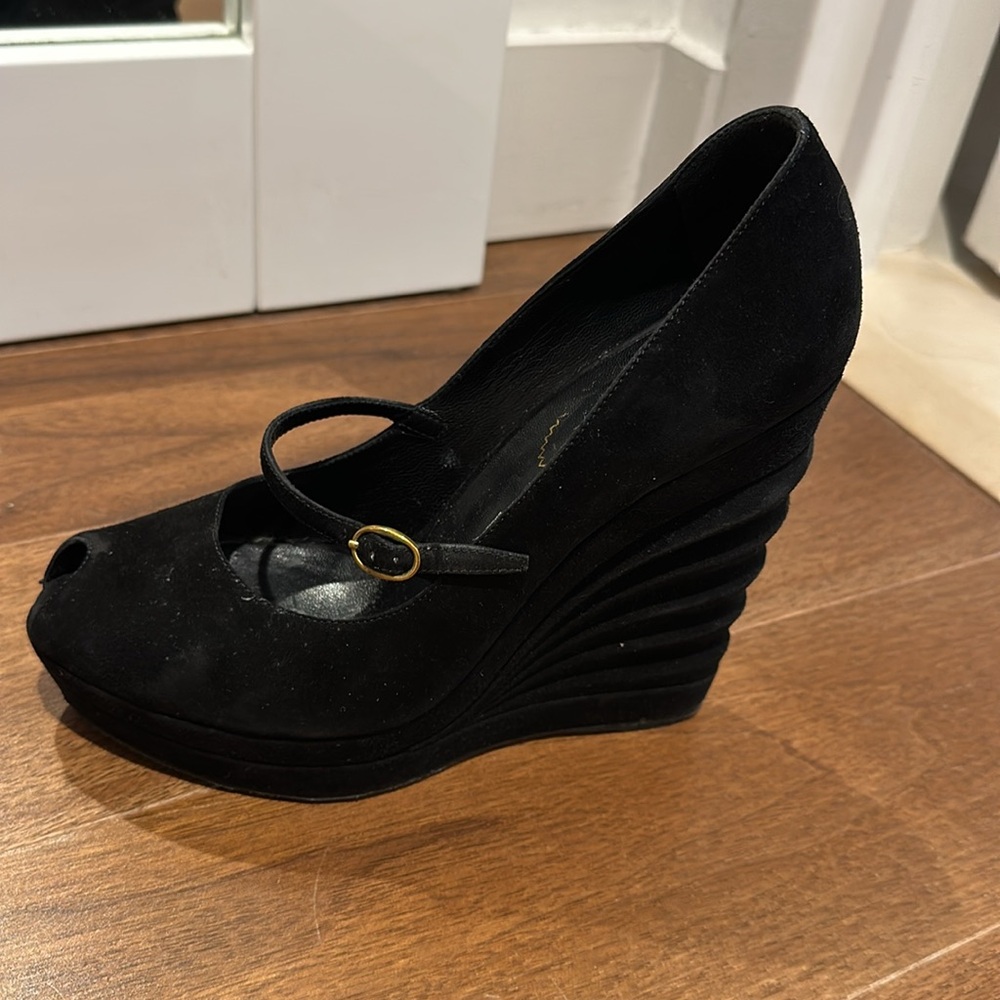 Authentic Saint Laurent Suede platform shoes - Picture 11 of 11